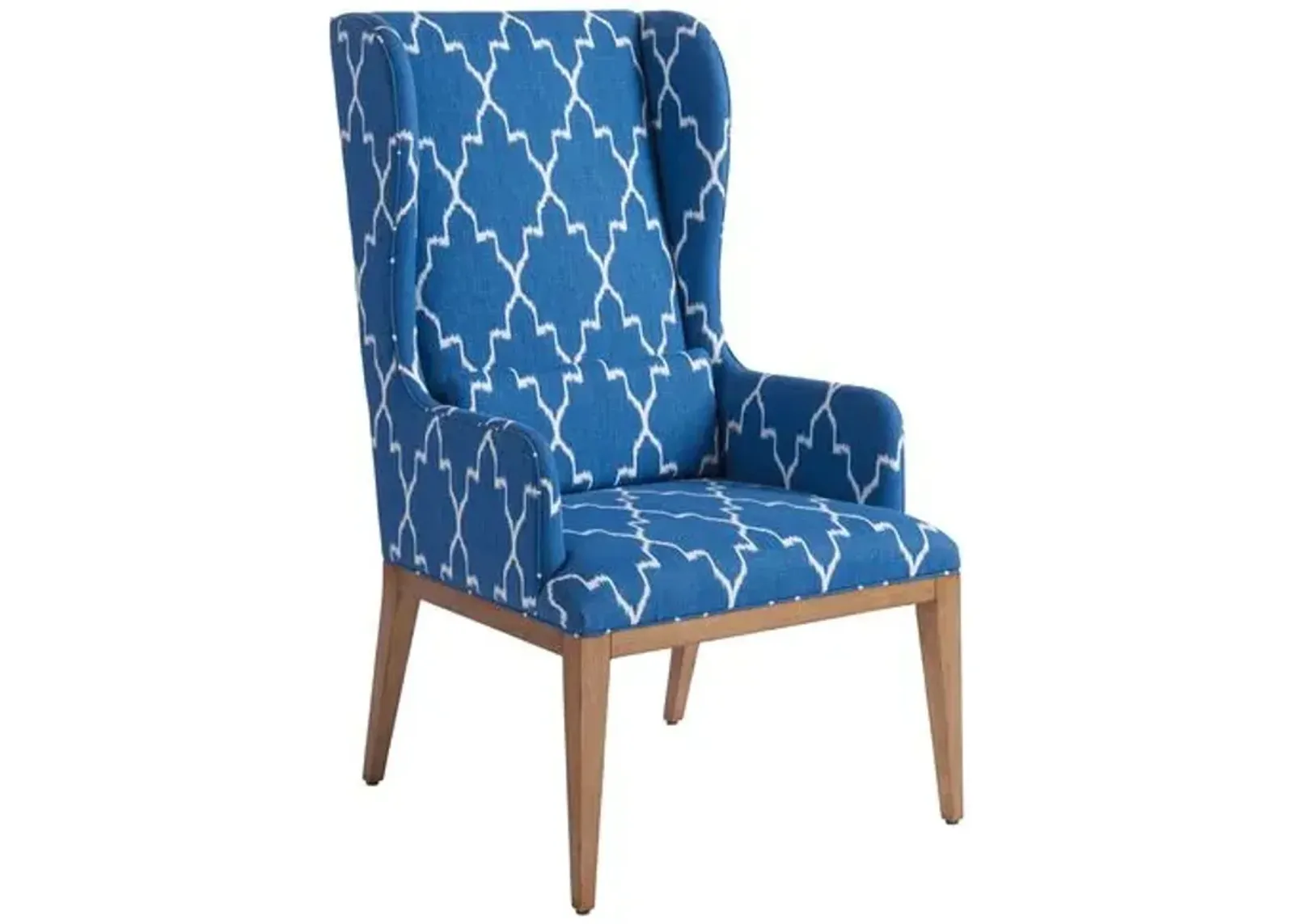 Seacliff Wingback Armchair - Blue/White - Barclay Butera