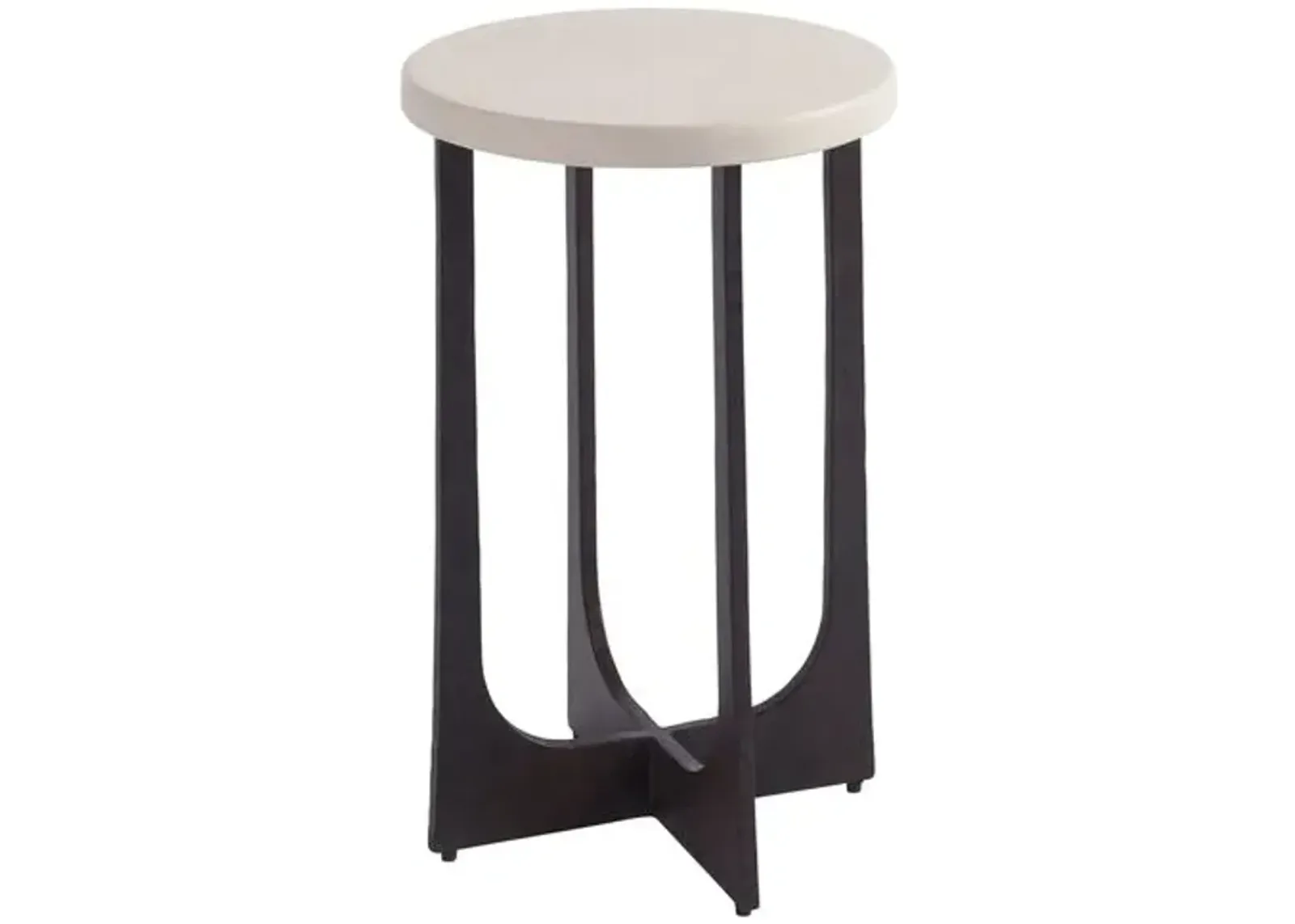 Breakwater Round Side Table - Ivory Cast Stone - Barclay Butera