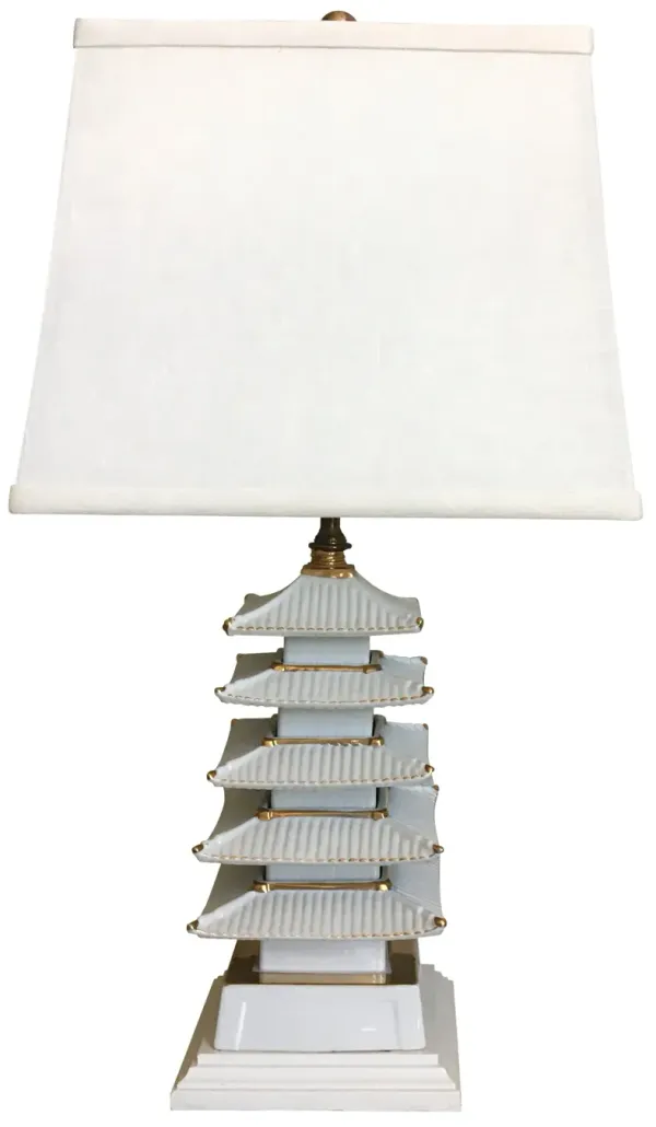 Porcelain Pagoda Lamp & Shade - C the Light Interiors