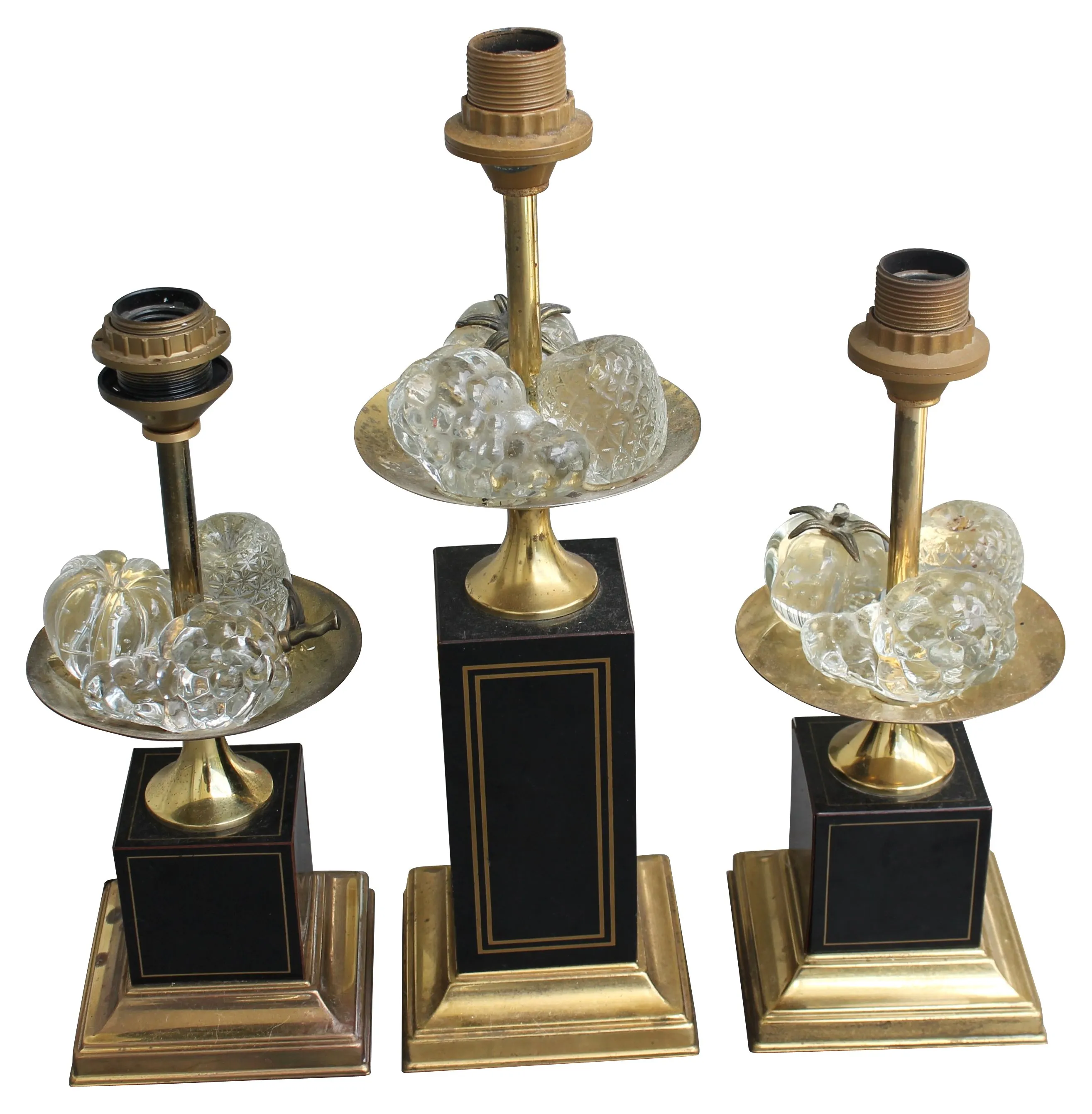 Maison Charles Crystal Fruit Lamps - Set of 3 - Something Vintage