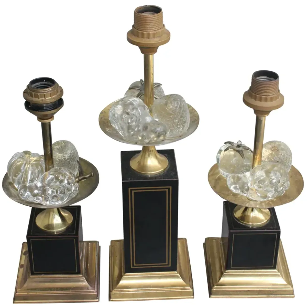 Maison Charles Crystal Fruit Lamps - Set of 3 - Something Vintage