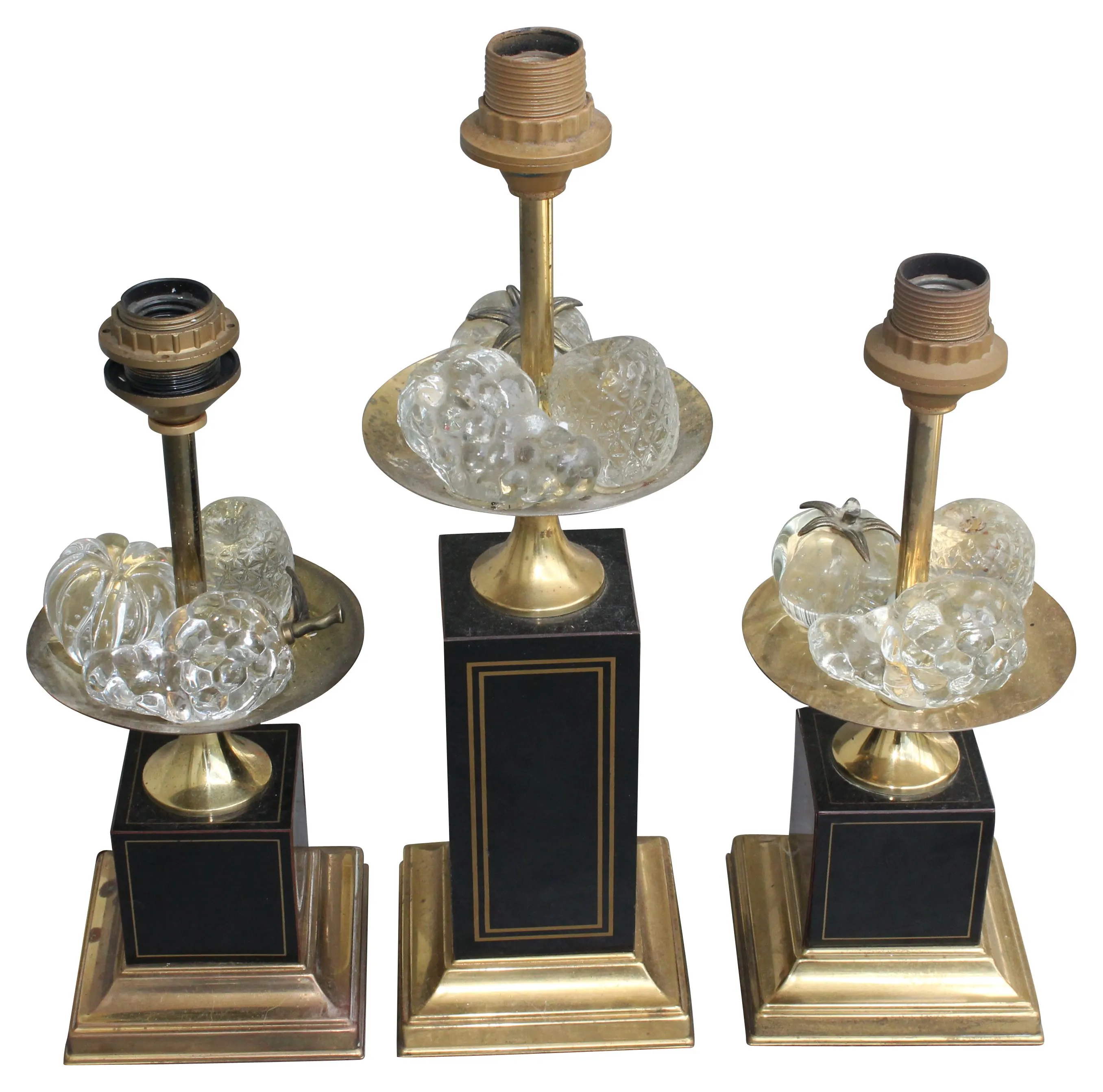 Maison Charles Crystal Fruit Lamps - Set of 3 - Something Vintage