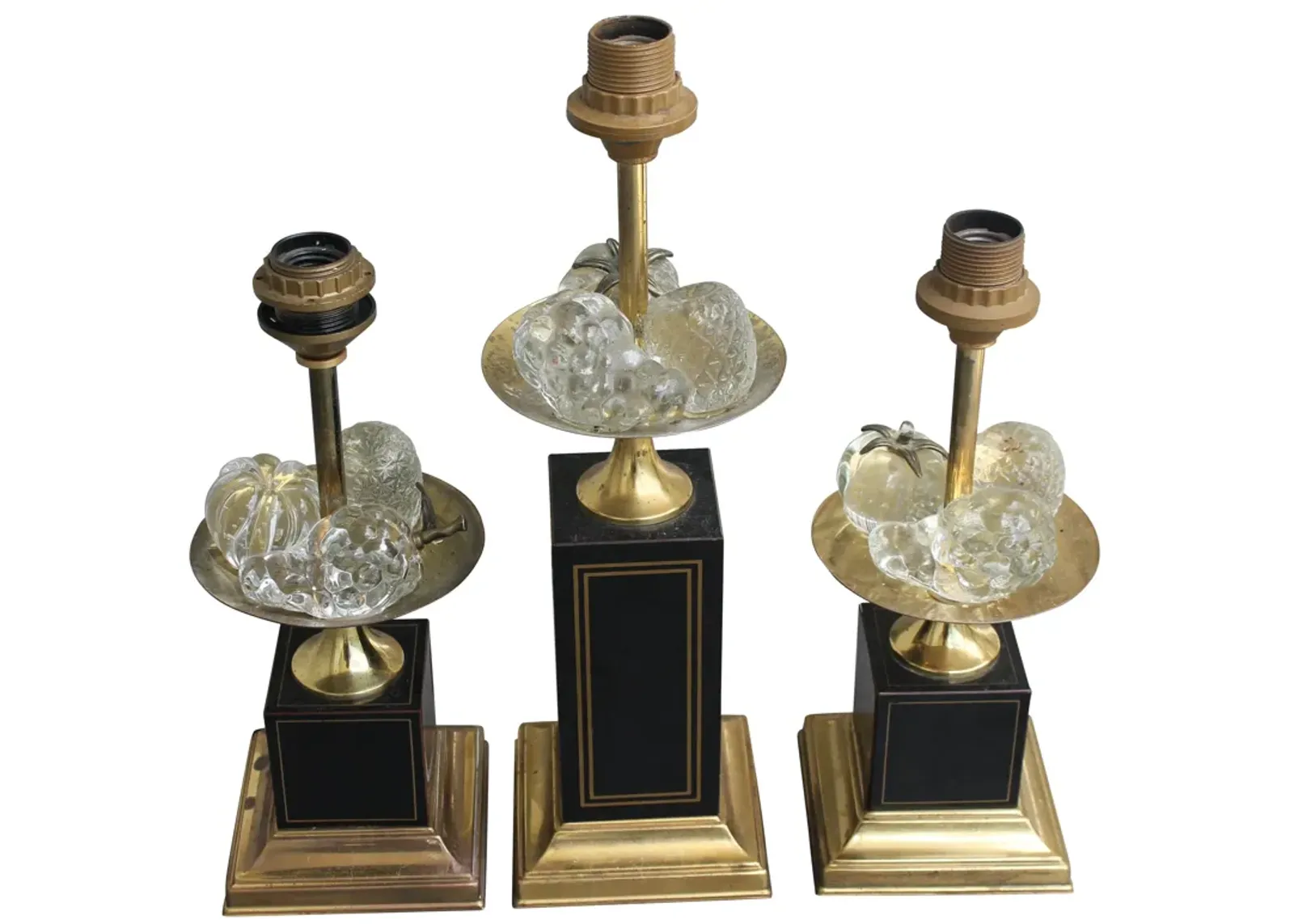 Maison Charles Crystal Fruit Lamps - Set of 3 - Something Vintage