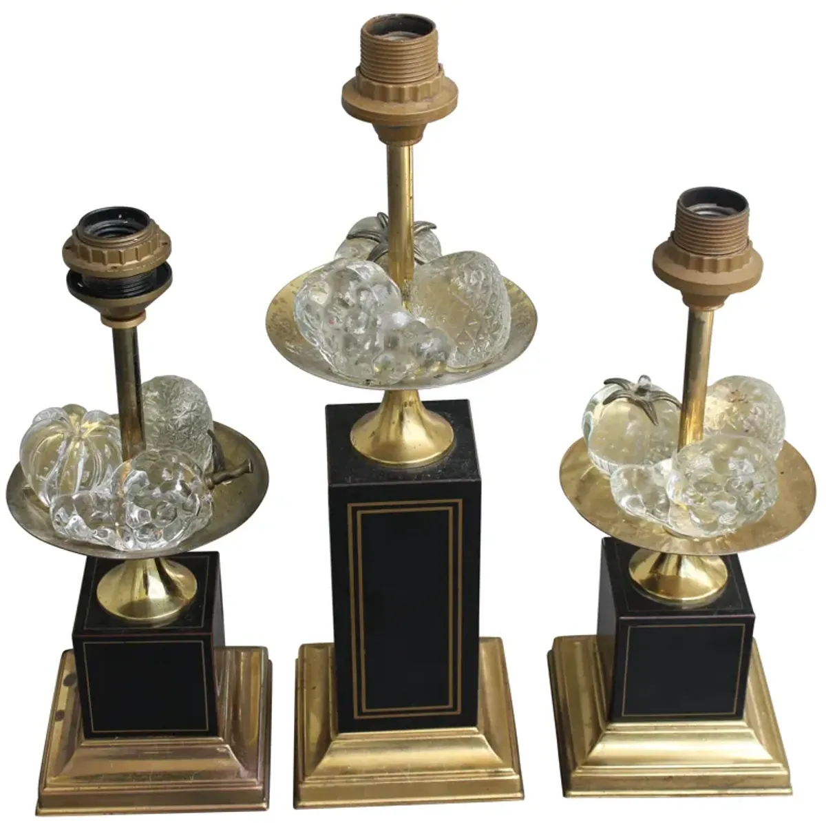 Maison Charles Crystal Fruit Lamps - Set of 3 - Something Vintage