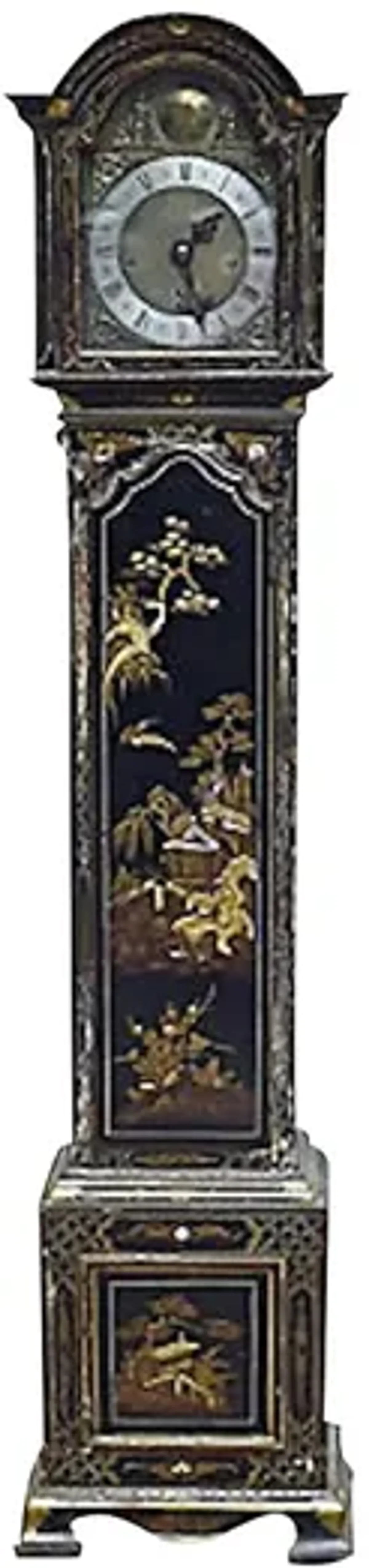 Antique Chinoiserie Grandmother Clock - Vermilion Designs - black