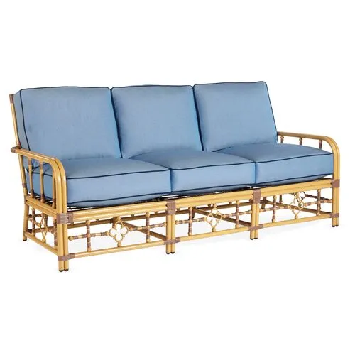 Mimi Outdoor Sofa - Light Blue/Navy Welt