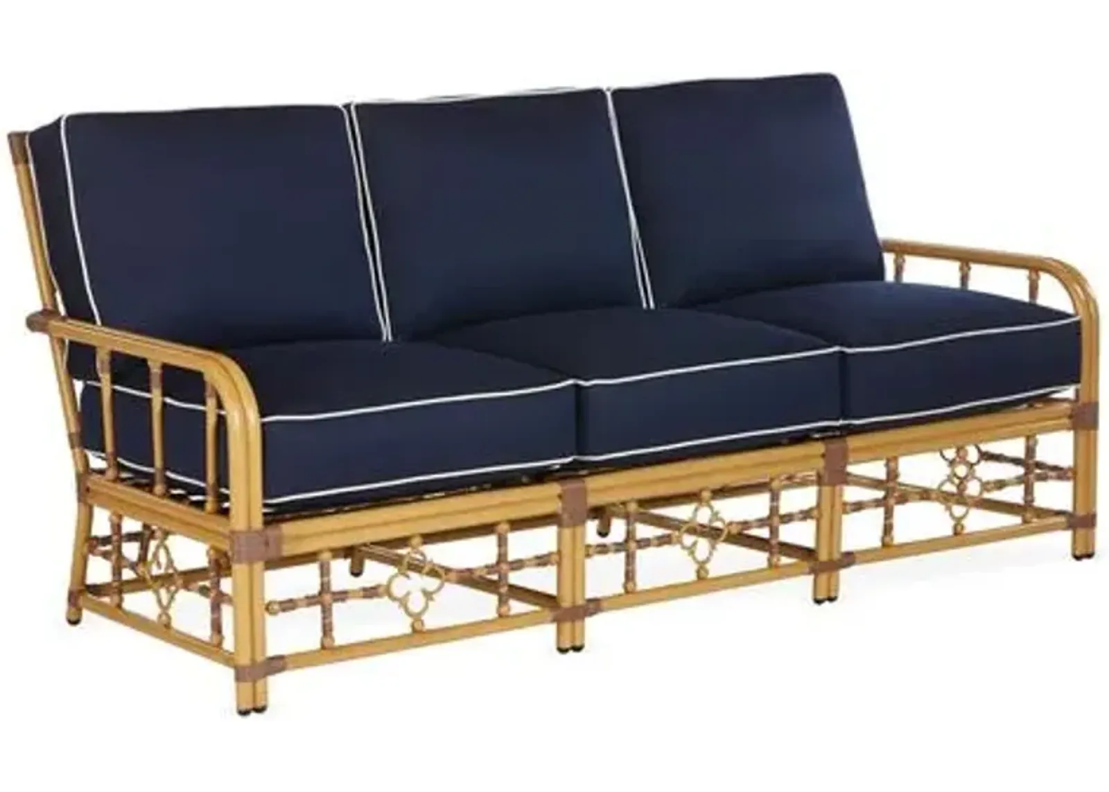 Mimi Outdoor Sofa - Navy/White Welt Sunbrella