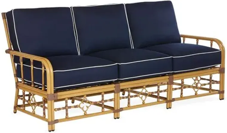 Mimi Outdoor Sofa - Navy/White Welt Sunbrella