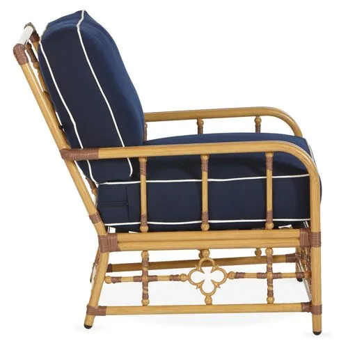 Mimi Outdoor Lounge Chair - Navy/White WeltP77473776 - Blue