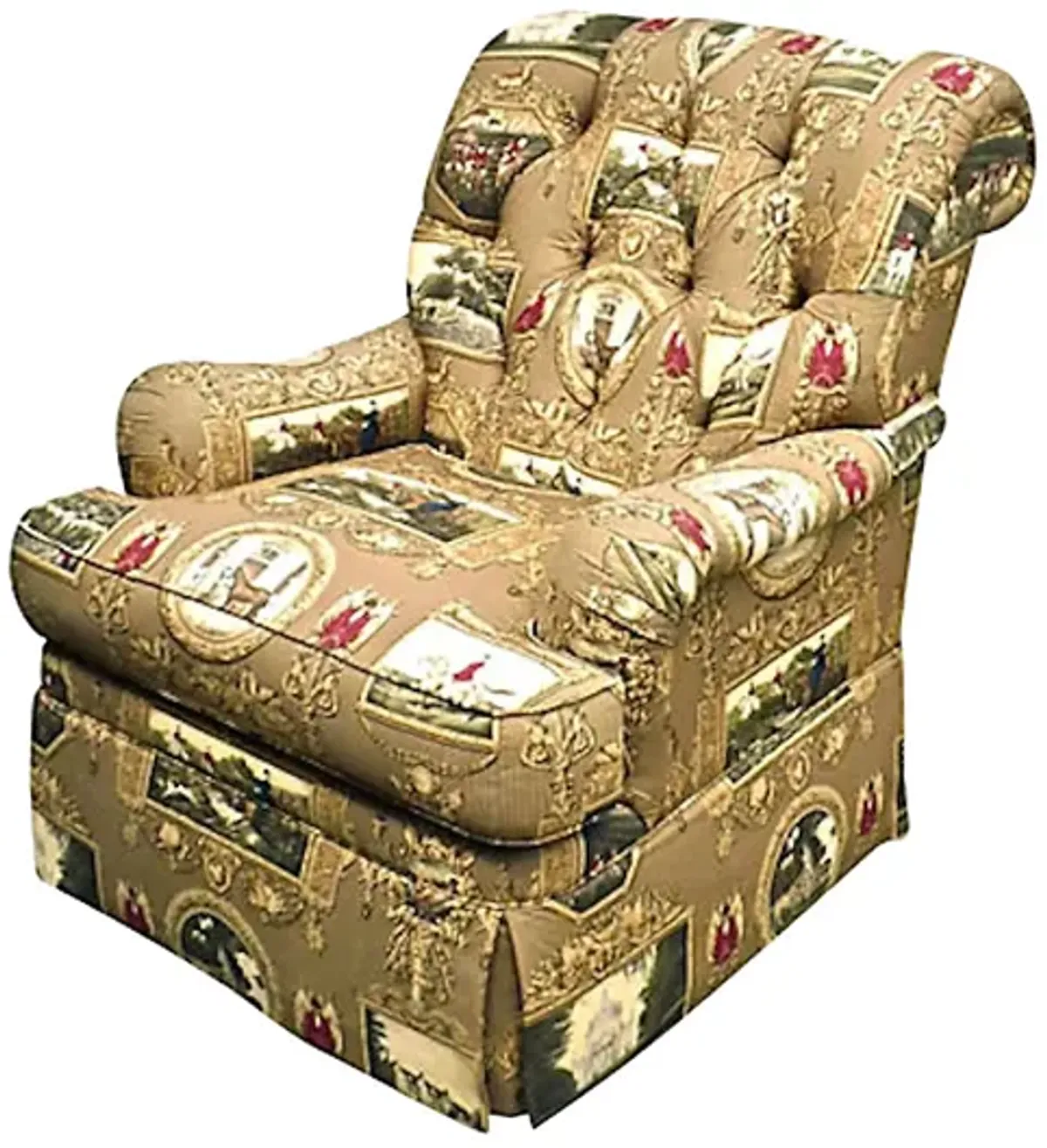 Equestrian Motif Club Chair - Vermilion Designs