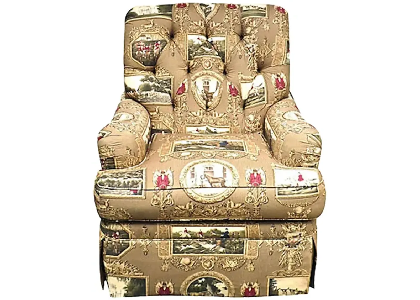 Equestrian Motif Club Chair - Vermilion Designs