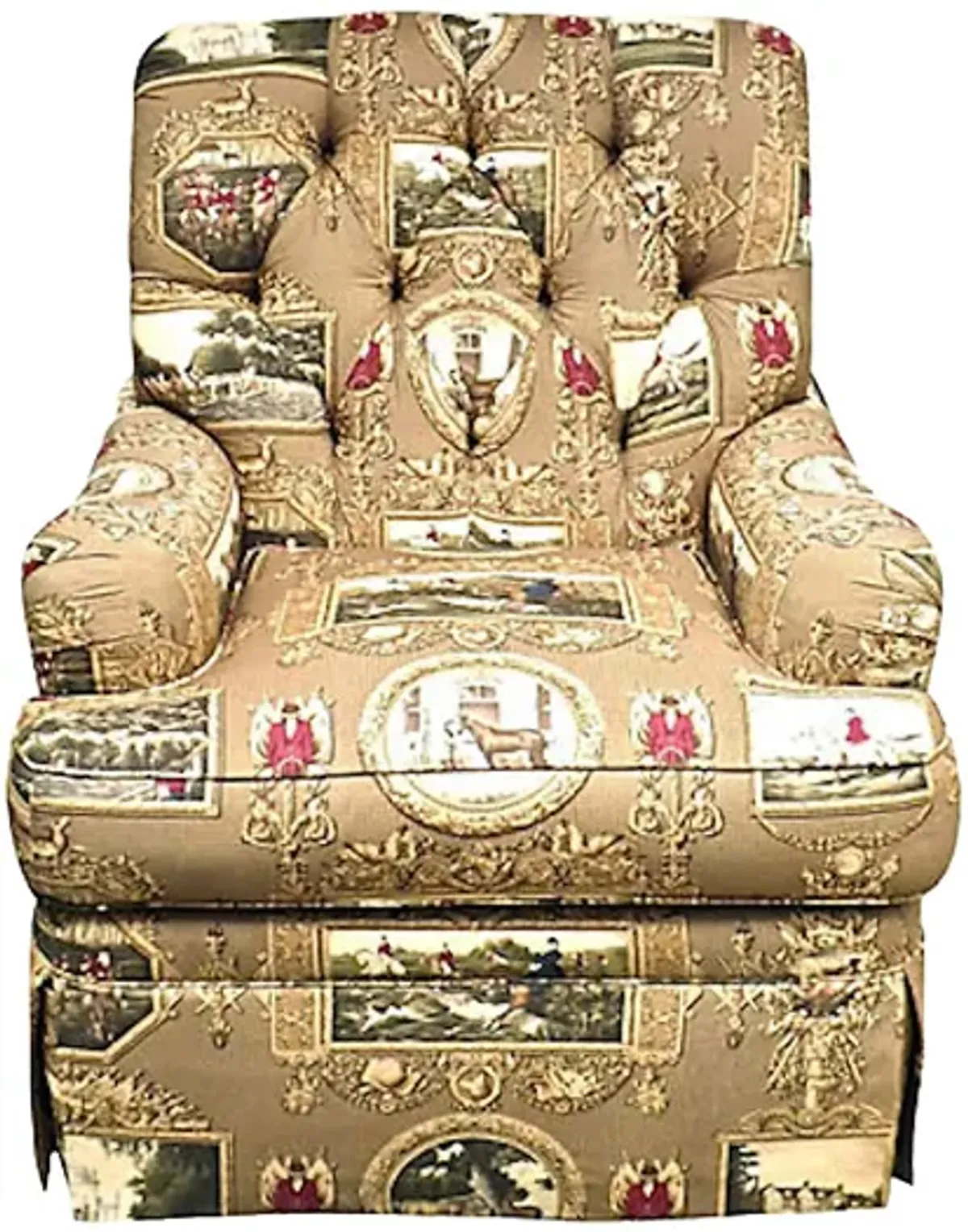 Equestrian Motif Club Chair - Vermilion Designs