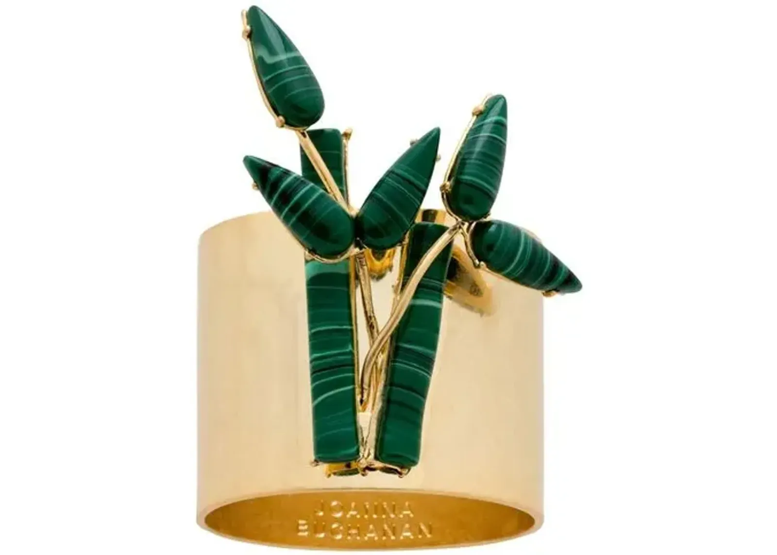 Set of 2 Bamboo Napkin Rings - Gold/Green - Joanna Buchanan