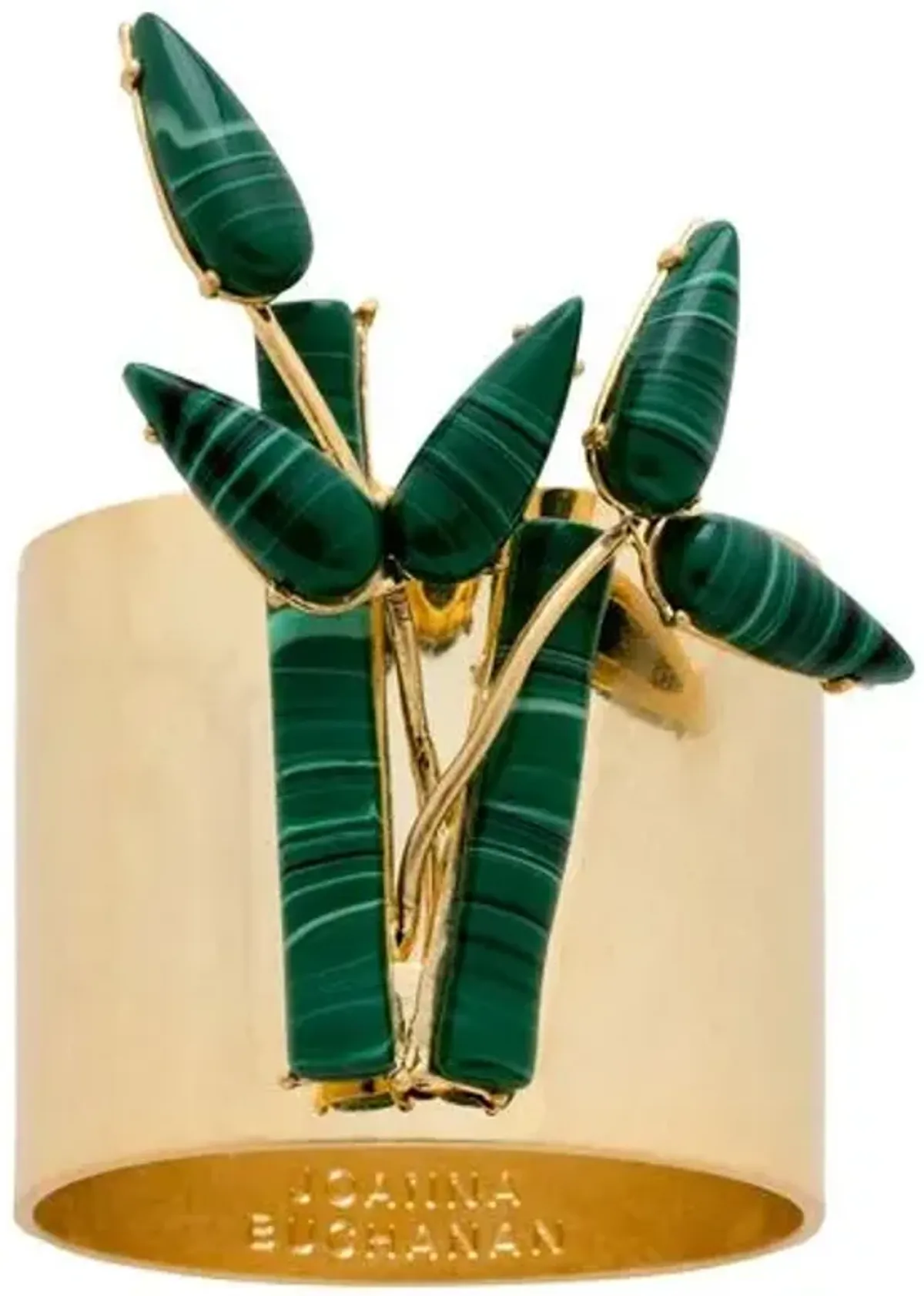 Set of 2 Bamboo Napkin Rings - Gold/Green - Joanna Buchanan