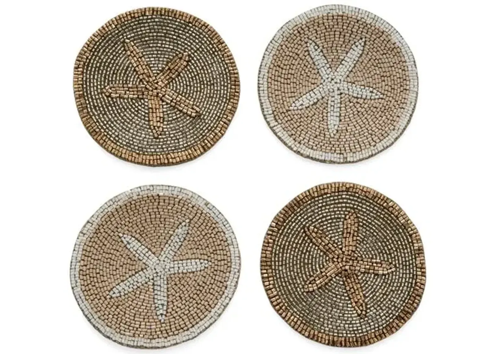 Set of 4 Starfish Coasters - Gold/Silver - Joanna Buchanan