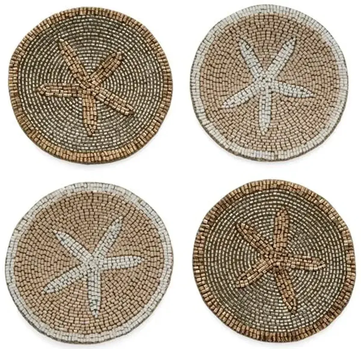 Set of 4 Starfish Coasters - Gold/Silver - Joanna Buchanan