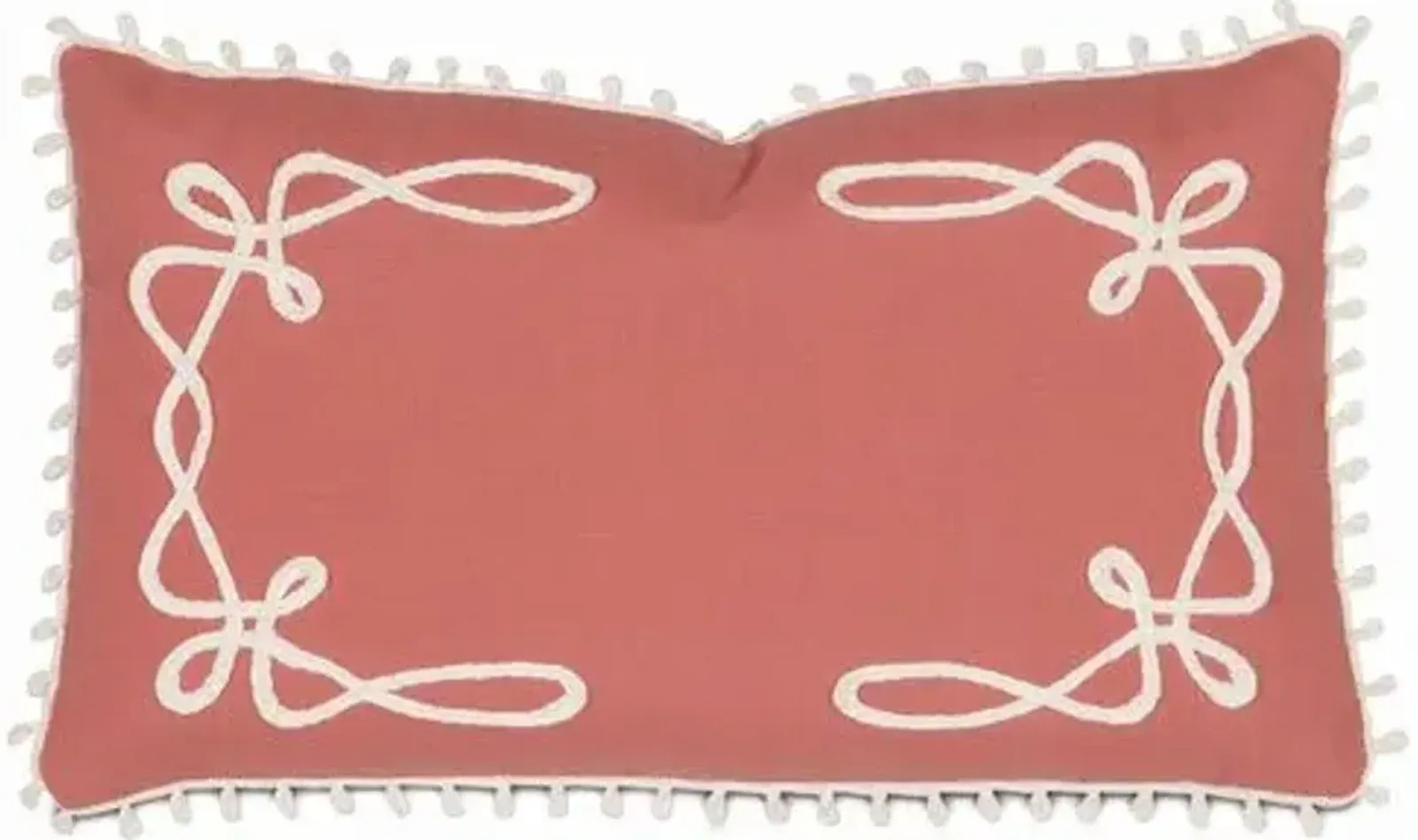 Elise 13x22 Outdoor Lumbar Pillow - Coral/White