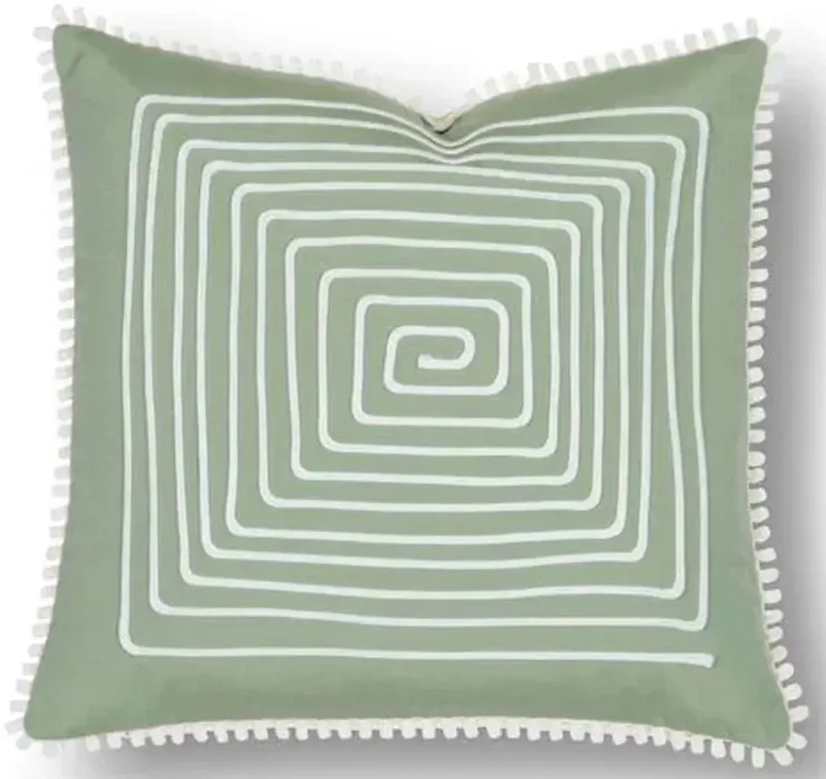 Jen 18x18 Outdoor Pillow - Green/White