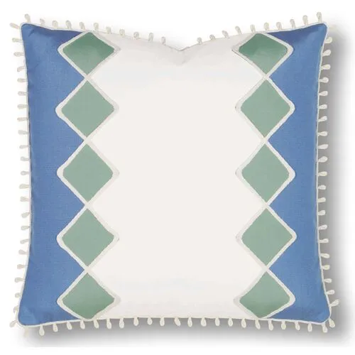 Milly 20x20 Outdoor Pillow - White/Blue