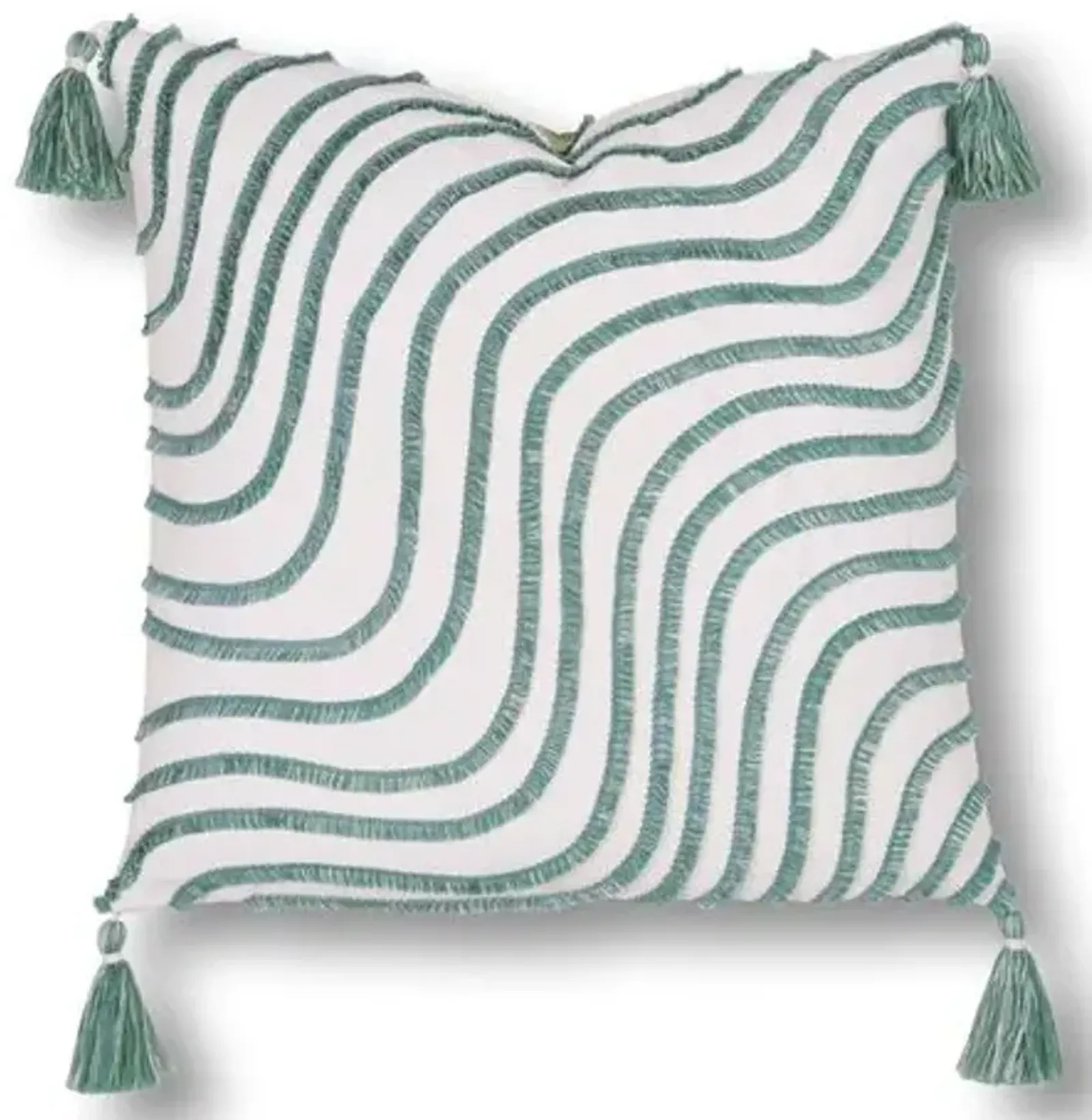 Waves 20x20 Outdoor Pillow - Green/White