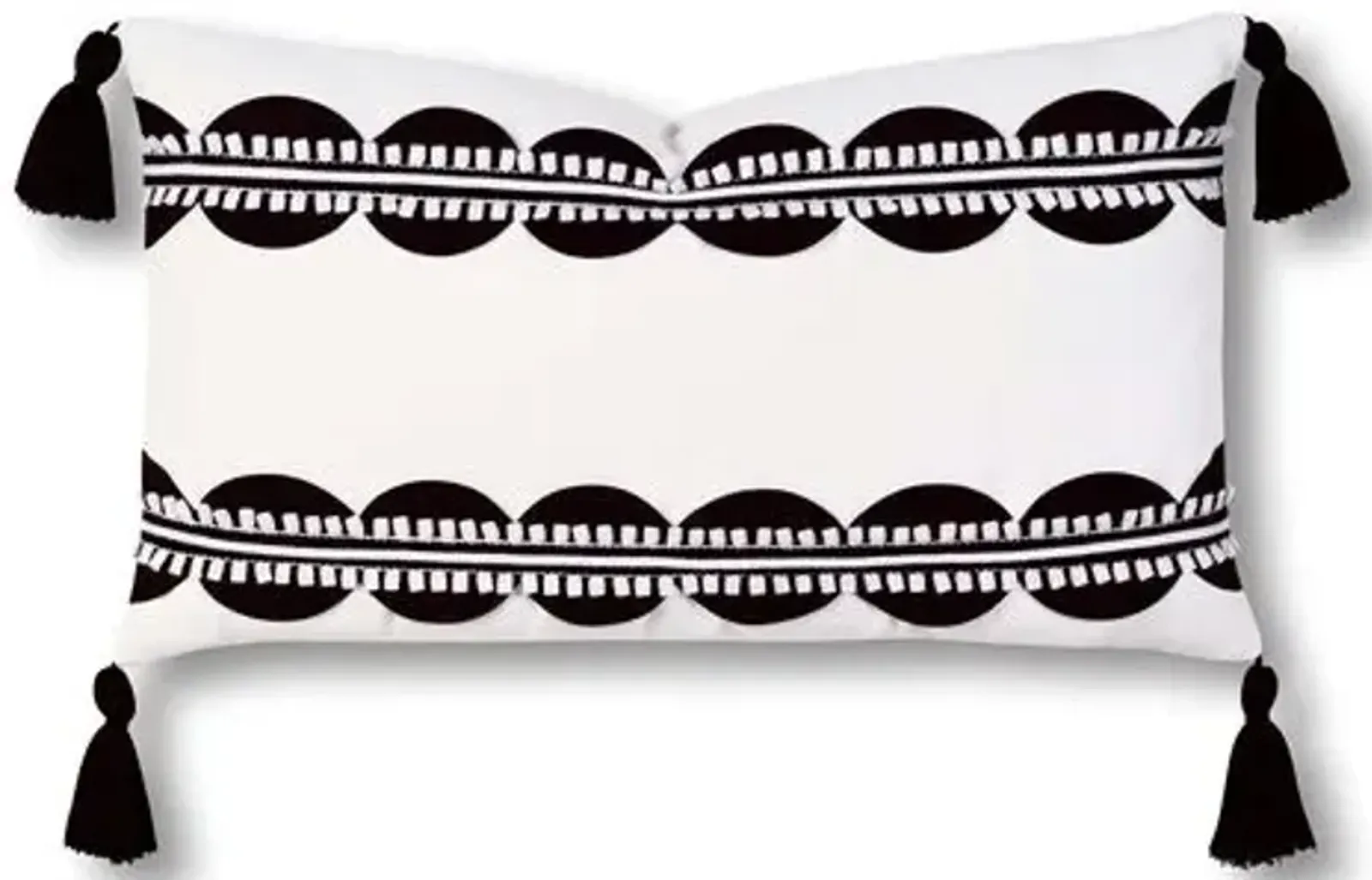 Ann 13x22 Outdoor Lumbar Pillow - Black/White