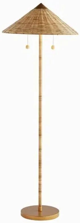 Terrace Rattan Floor Lamp - Natural