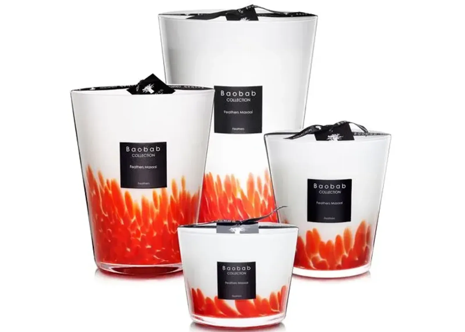 Feathers Maasai Candle - Patchouli & Rum Extract - BAOBAB COLLECTION - Red