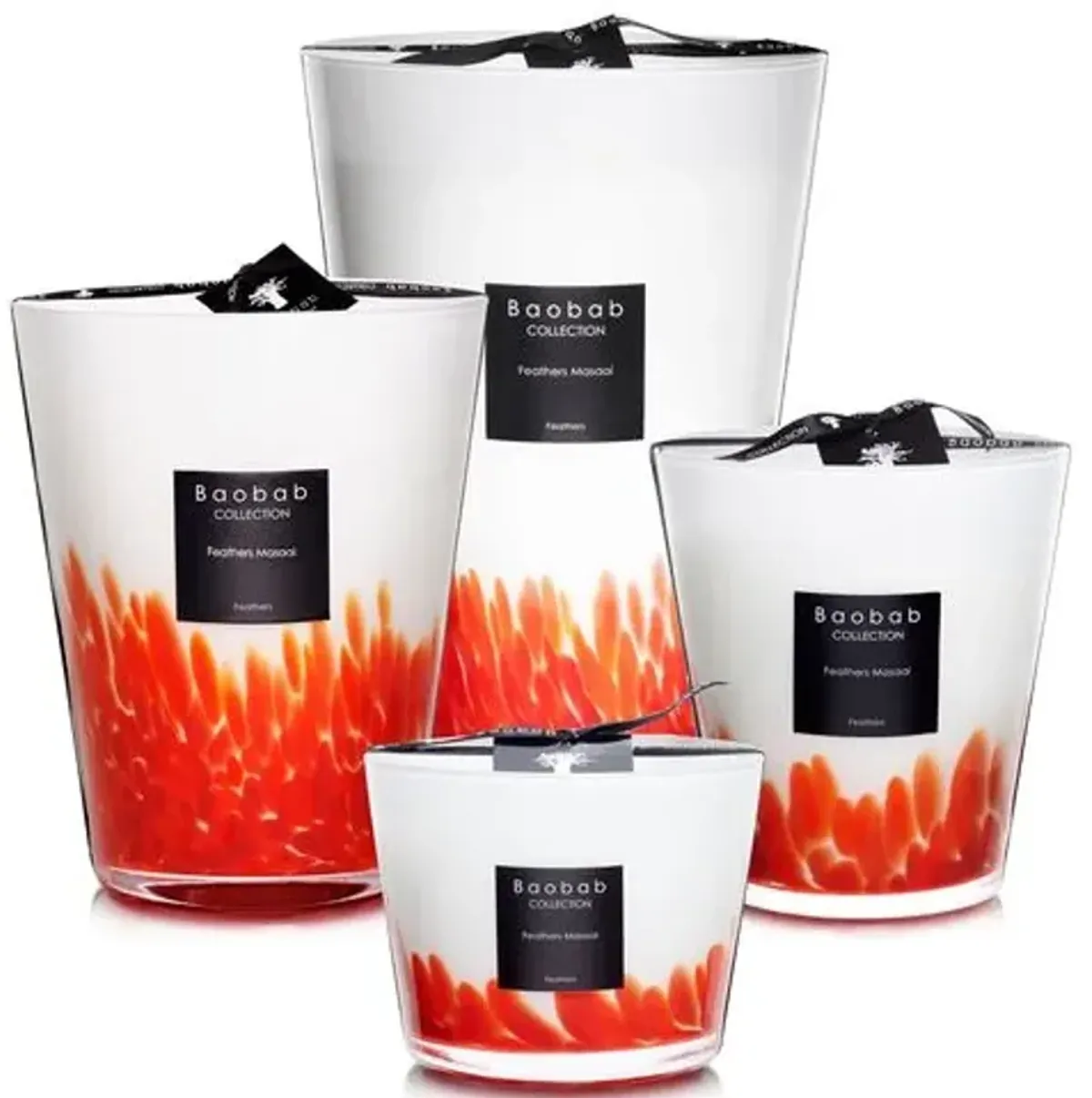 Feathers Maasai Candle - Patchouli & Rum Extract - BAOBAB COLLECTION - Red