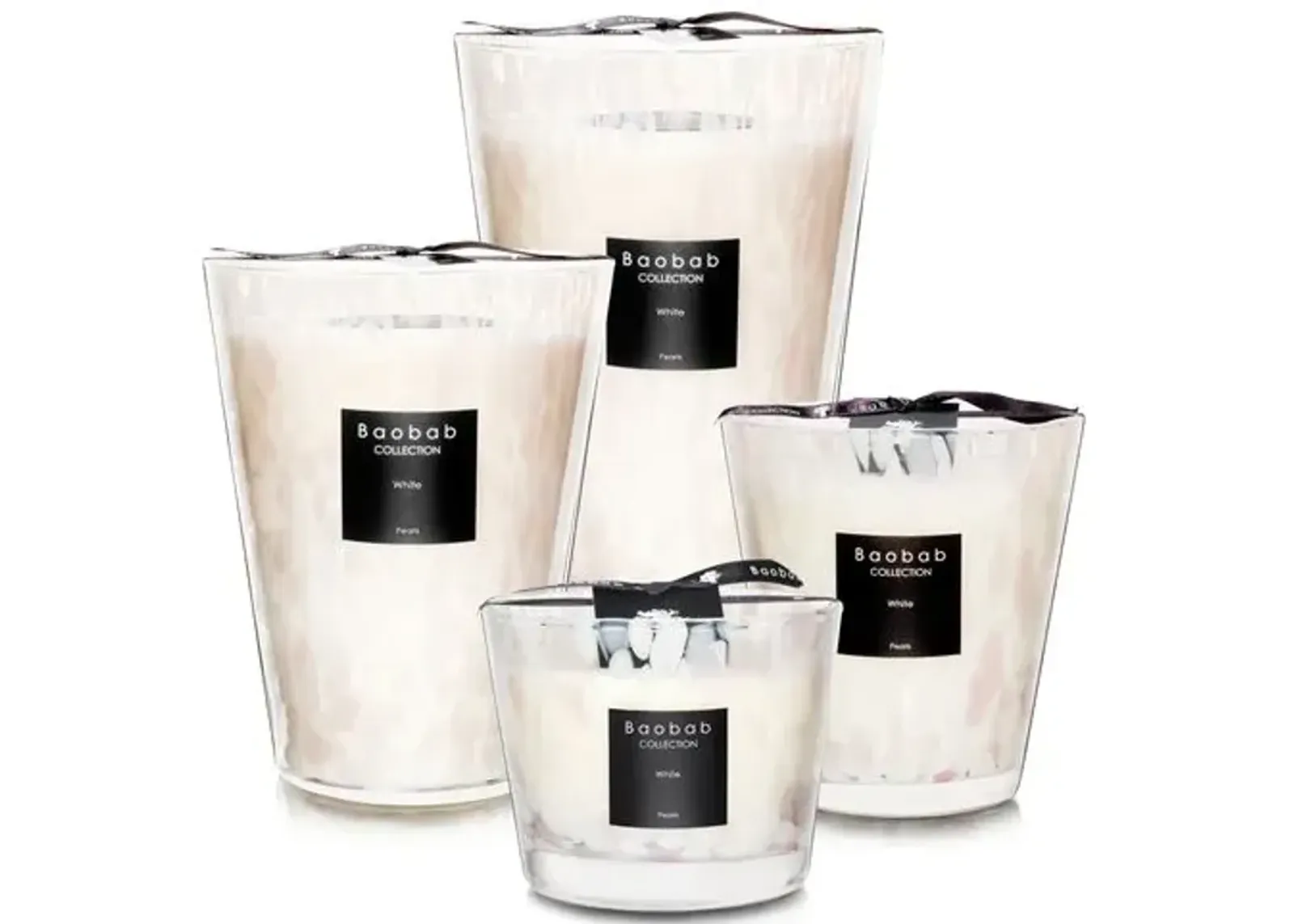 White Pearls Candle - White Musk & Jasmine - BAOBAB COLLECTION - Pink