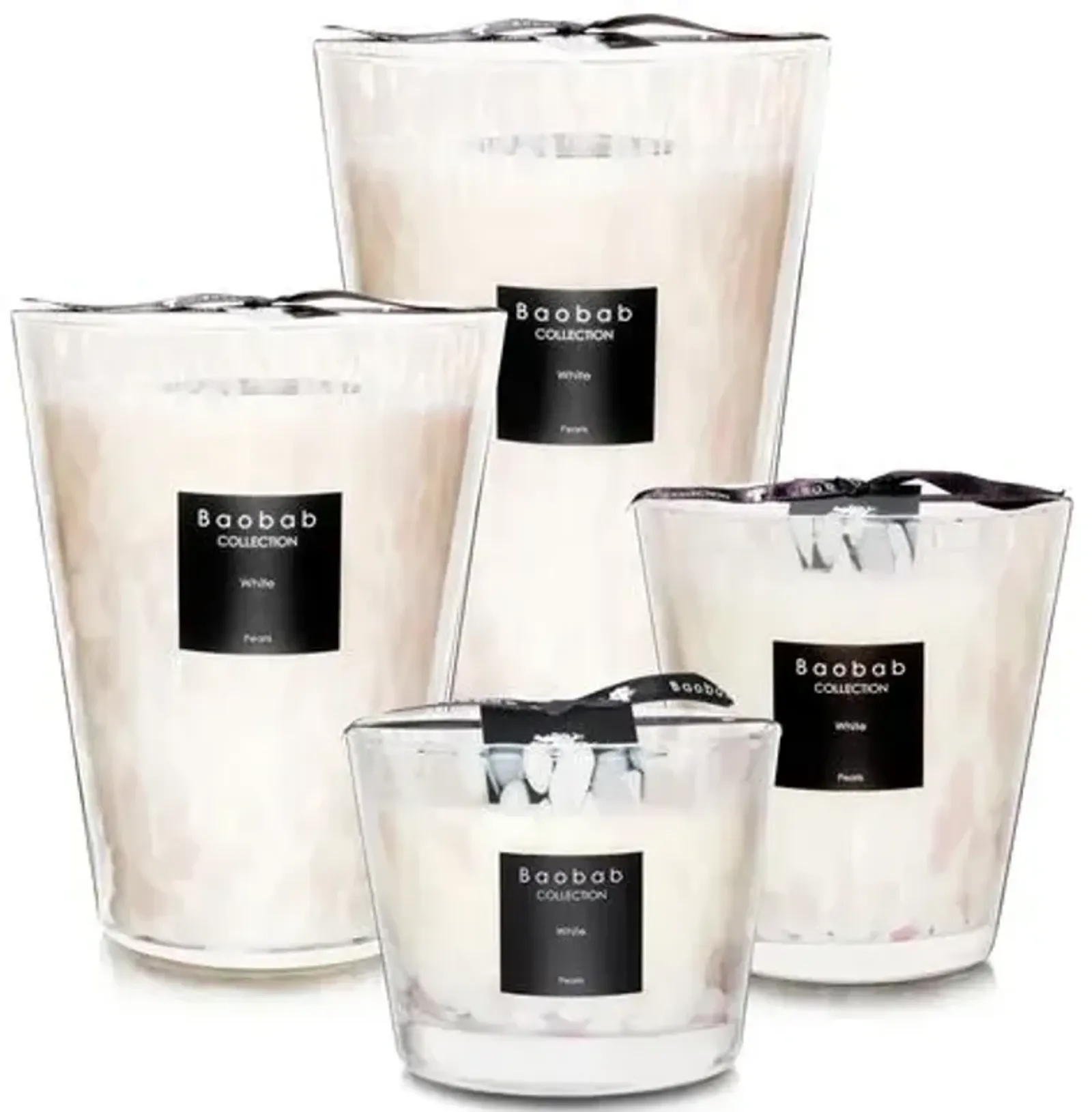 White Pearls Candle - White Musk & Jasmine - BAOBAB COLLECTION - Pink