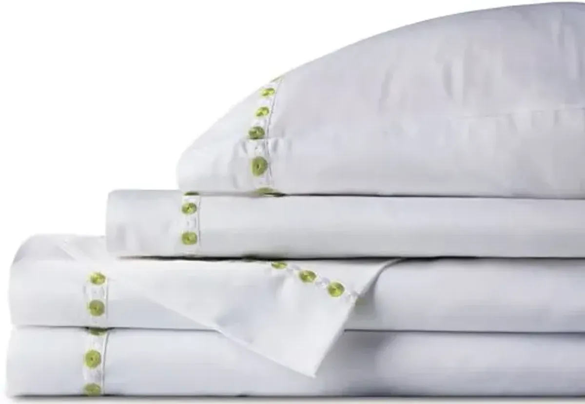 Tivoli Sheet Set - Green, 300 Thread Count, Egyptian Cotton Sateen, Soft and Luxurious