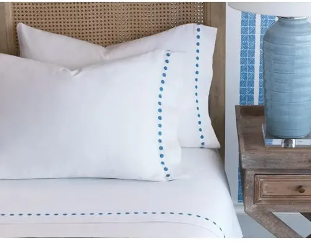 Tivoli Pillowcase - White/Blue