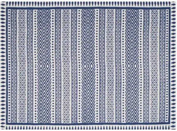 Calypso Dhurrie Rug - Blue - Blue