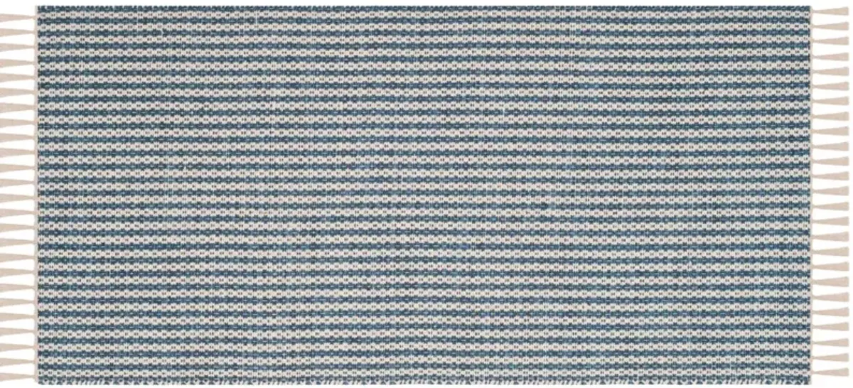 Eevie Flat-Weave Rug, Ivory/Blue