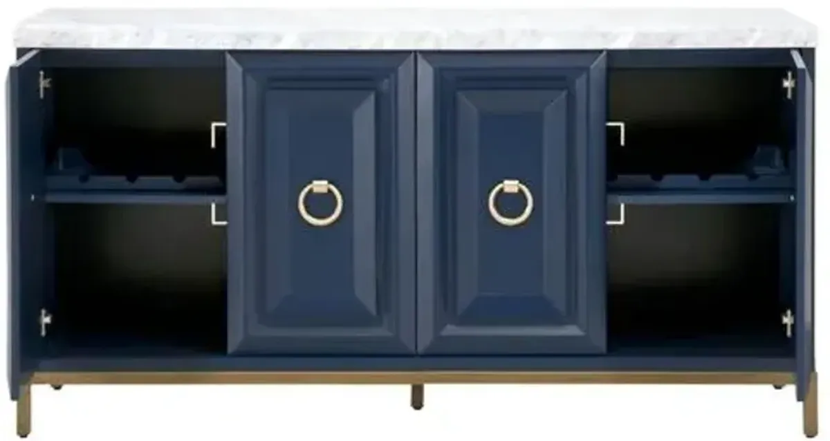 Tessa Marble Top Sideboard - Navy - Blue