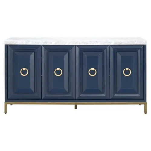 Tessa Marble Top Sideboard - Navy - Blue