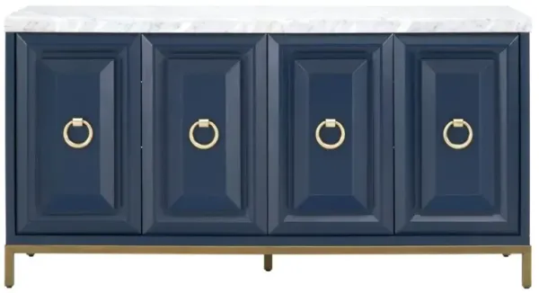 Tessa Marble Top Sideboard, Navy