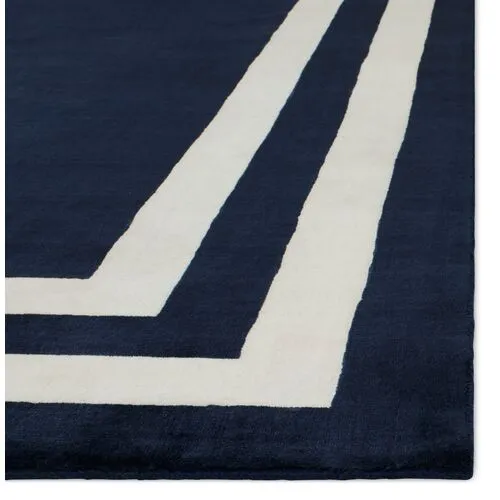 Fitzgerald Border Rug - Ralph Lauren Home - Blue - Blue