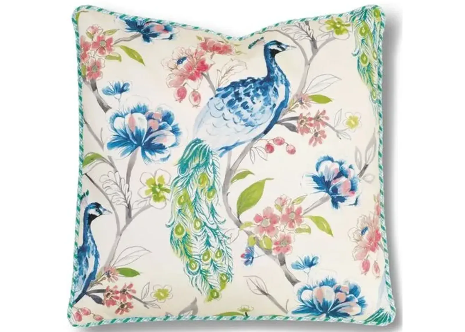 Riley 24x24 Pillow - Ivory/Blue