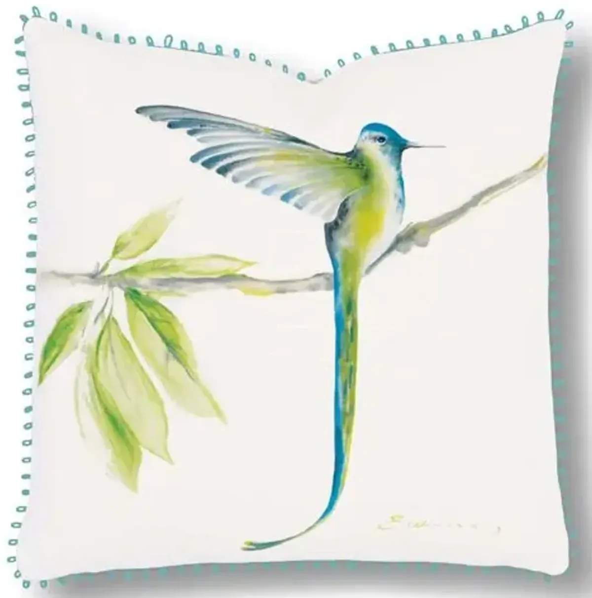 Nora 18x18 Pillow - Ivory/Blue