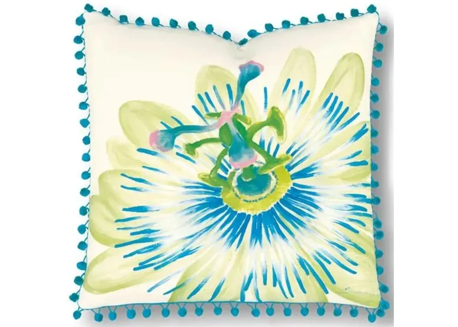 Leah 20x20 Pillow - Ivory/Blue