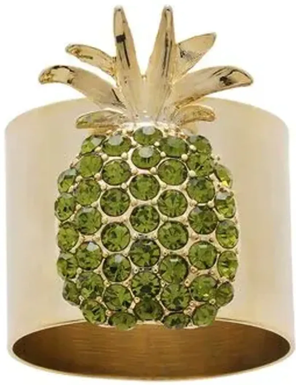 Set of 2 Pineapple Napkin Rings - Gold/Green - Joanna Buchanan