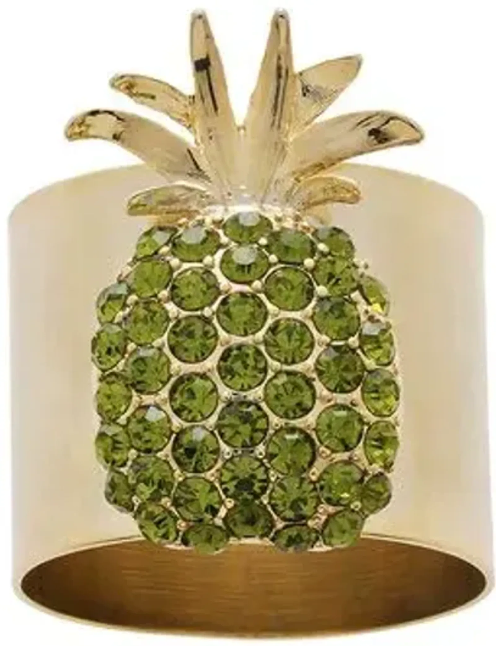 Set of 2 Pineapple Napkin Rings - Gold/Green - Joanna Buchanan