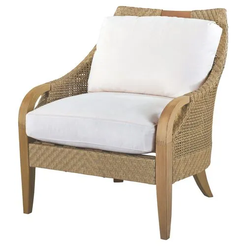 Edgewood Outdoor Lounge Chair - Natural Sunbrella - Lane Venture - White