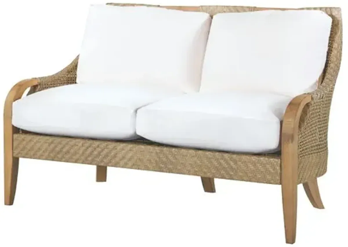 Edgewood Outdoor Loveseat - Natural Sunbrella - Lane Venture - White