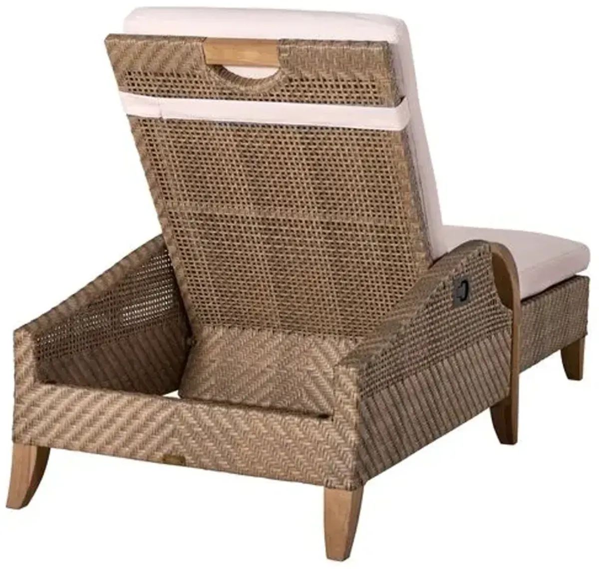 Edgewood Outdoor Chaise - Natural Sunbrella - Lane Venture - White - Comfortable, Sturdy, Stylish, Weatherproof, Weatherproof