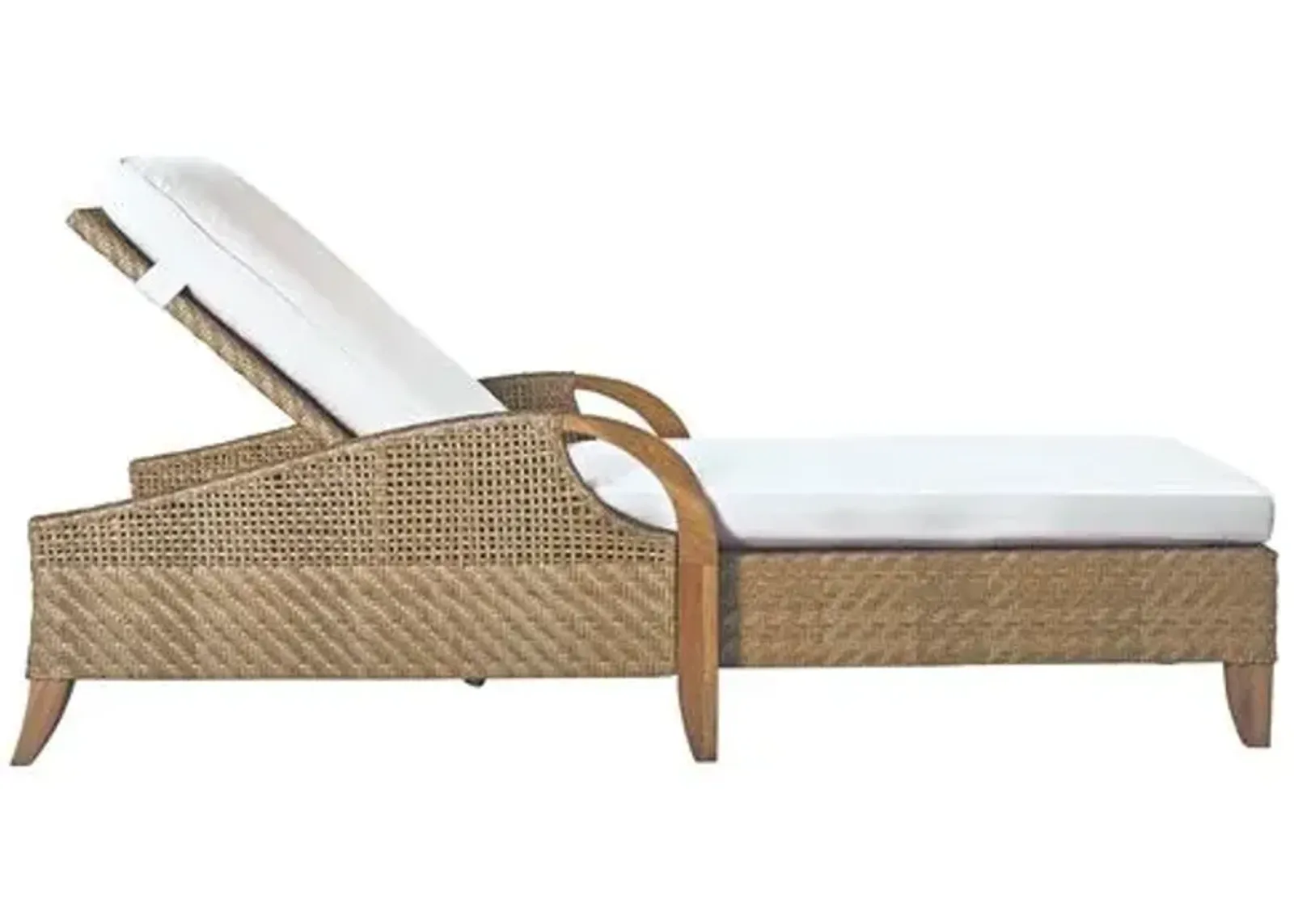 Edgewood Outdoor Chaise - Natural Sunbrella - Lane Venture - White - Comfortable, Sturdy, Stylish, Weatherproof, Weatherproof