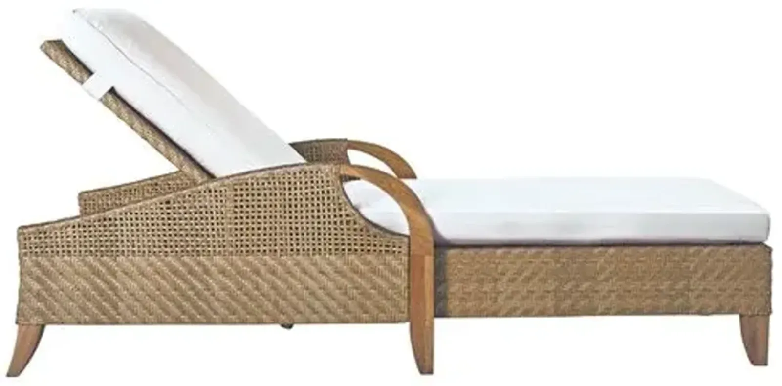 Edgewood Outdoor Chaise - Natural Sunbrella - Lane Venture - White - Comfortable, Sturdy, Stylish, Weatherproof, Weatherproof