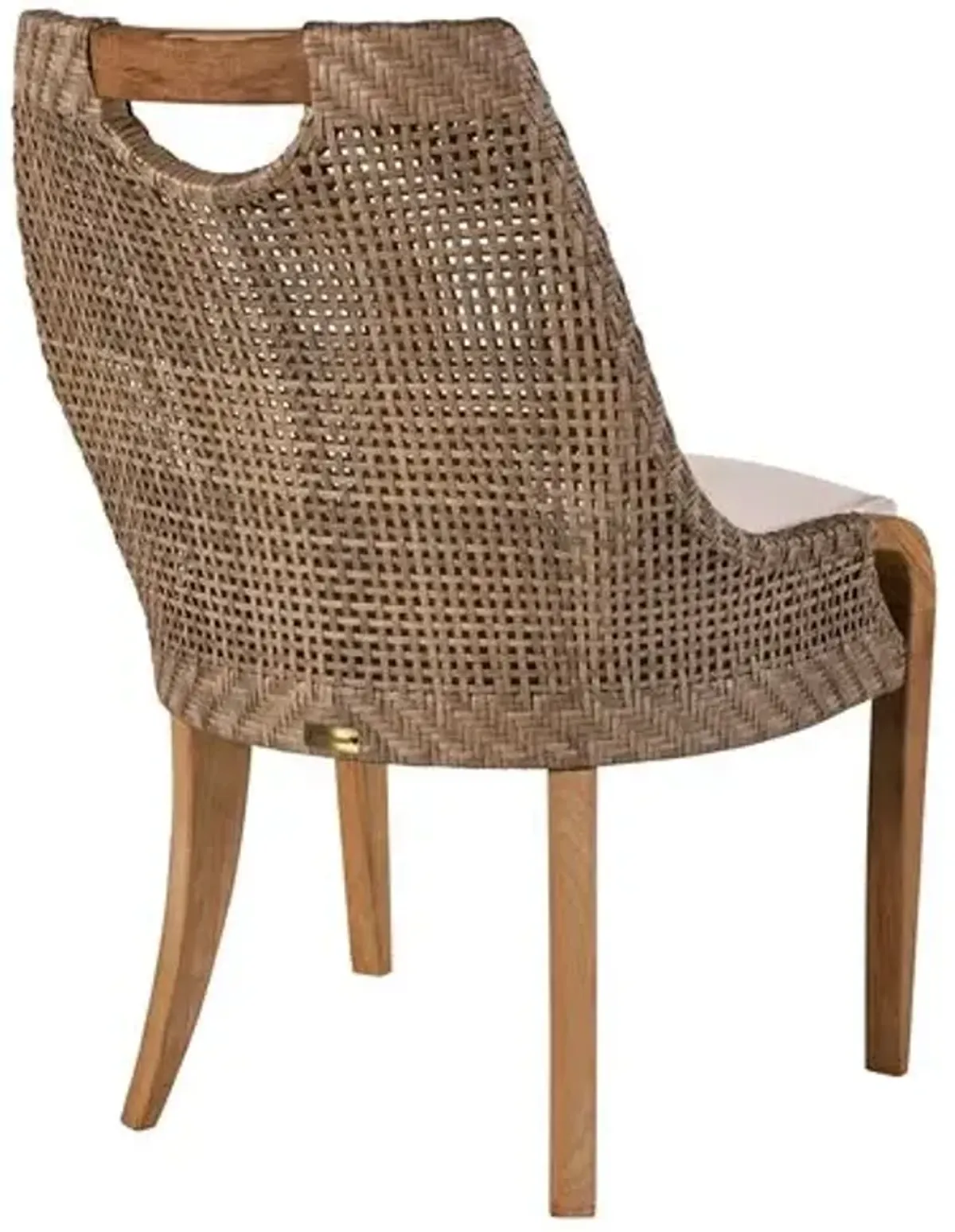 Edgewood Outdoor Dining Side Chair - Natural Sunbrella - Lane Venture - White