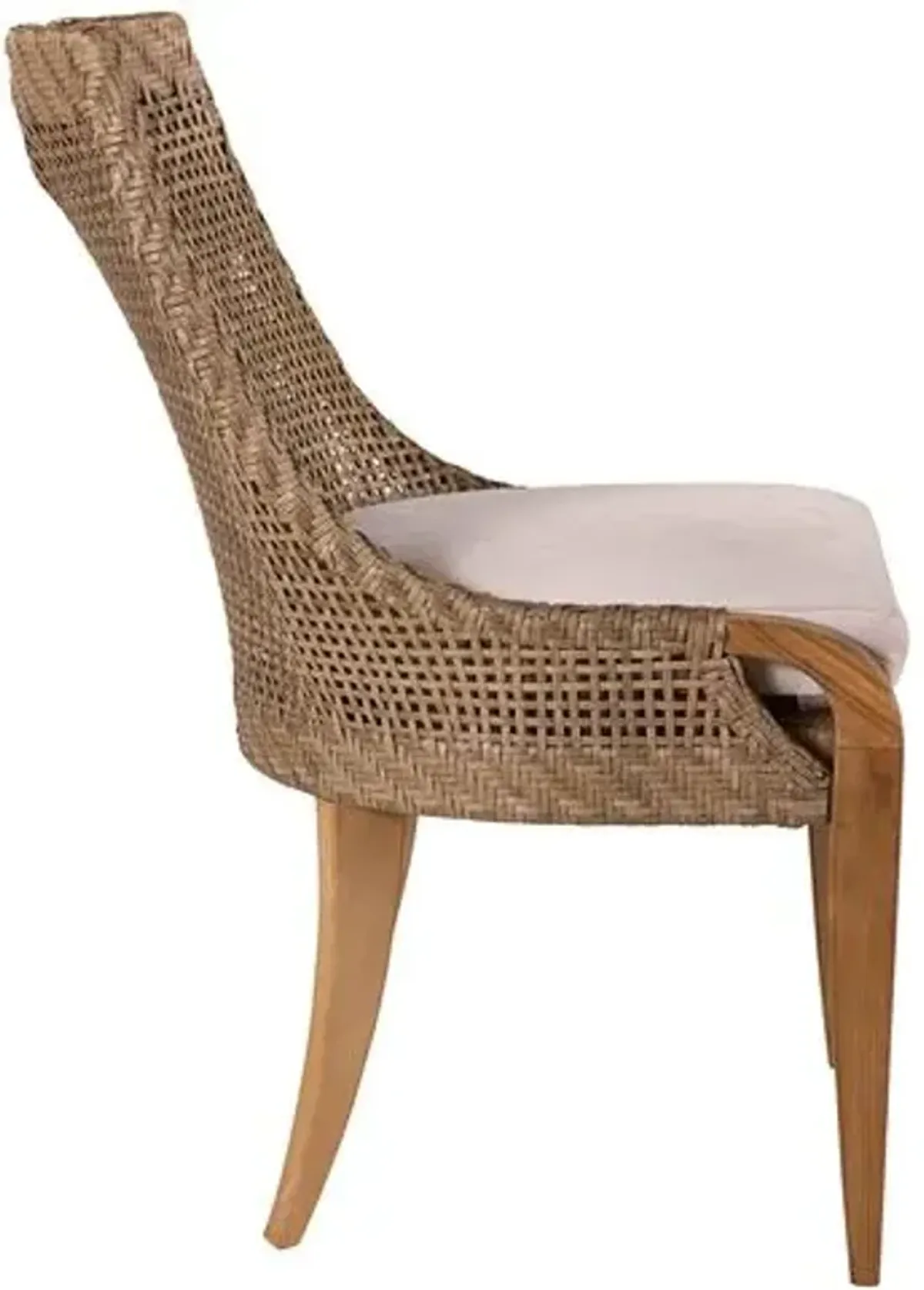 Edgewood Outdoor Dining Side Chair - Natural Sunbrella - Lane Venture - White